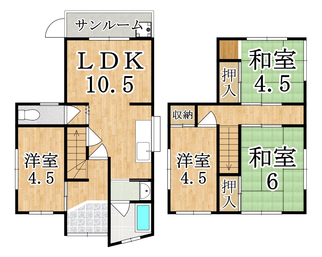 俵口町貸家の間取り