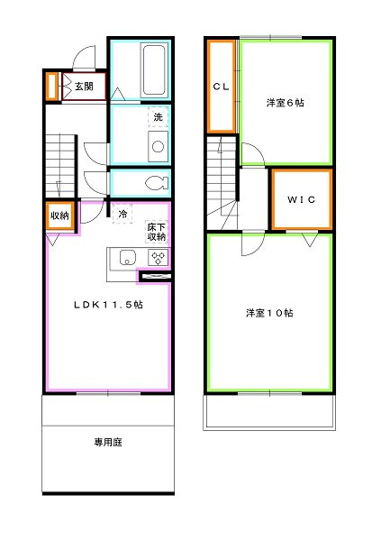 調布市深大寺東町１丁目のテラスの間取り