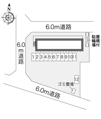 レオパレスゆとり　天理の区画図