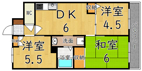エバーグレース当麻の間取り
