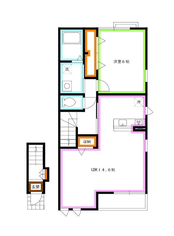 調布市深大寺東町５丁目のアパートの間取り