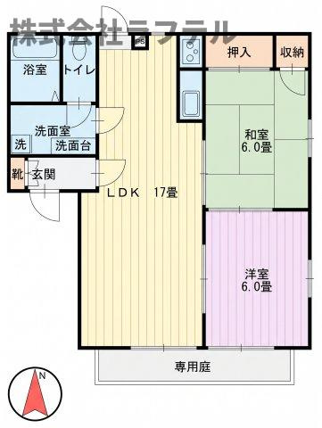 所沢市大字北秋津のアパートの間取り