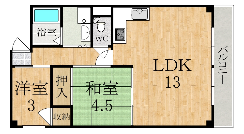 シャトー天理の間取り