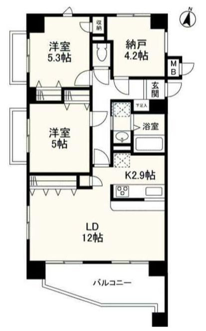 川口市飯塚１丁目の賃貸マンションの間取り