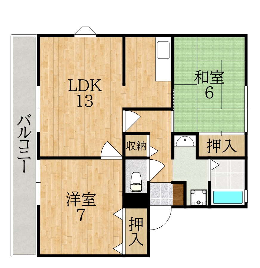 サンビレッジ学園前東坂Ｇの間取り