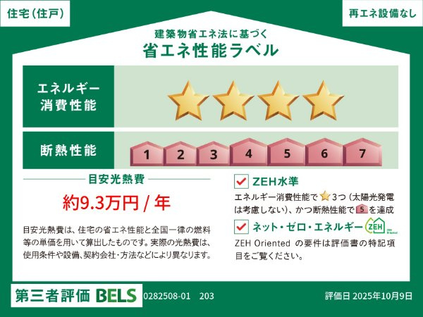 ヒカルサ京田辺大住の省エネ性能ラベル