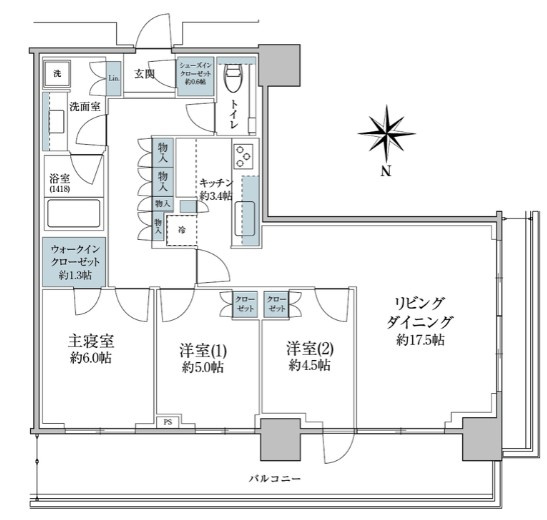 パークシティ中野 ザ タワー エアーズの間取り