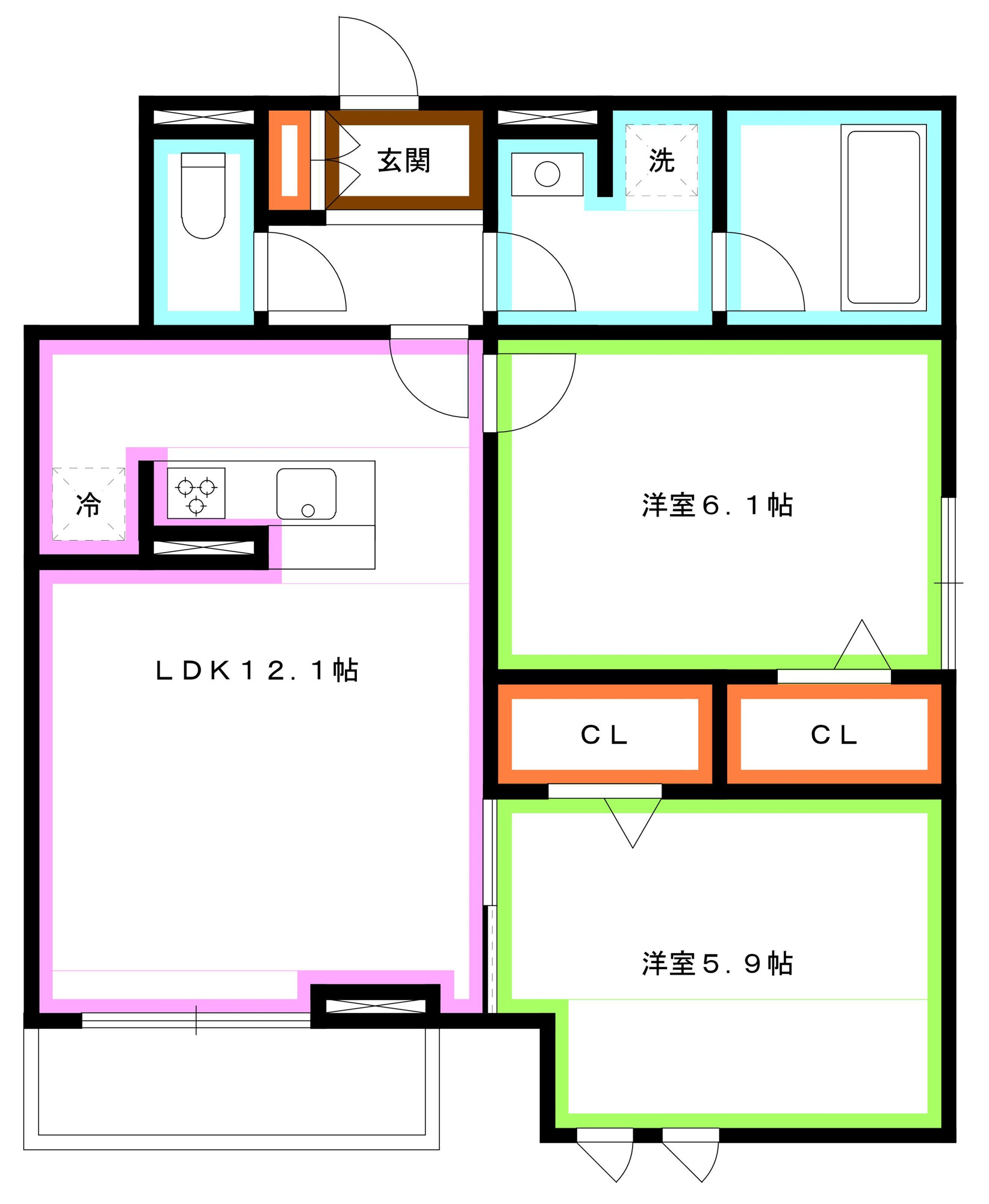 調布市深大寺東町７丁目のアパートの間取り