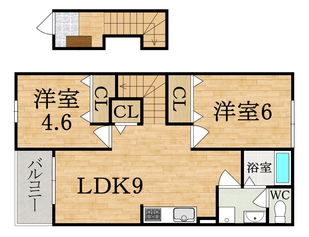 アンソレイエ　（小瀬町）の間取り