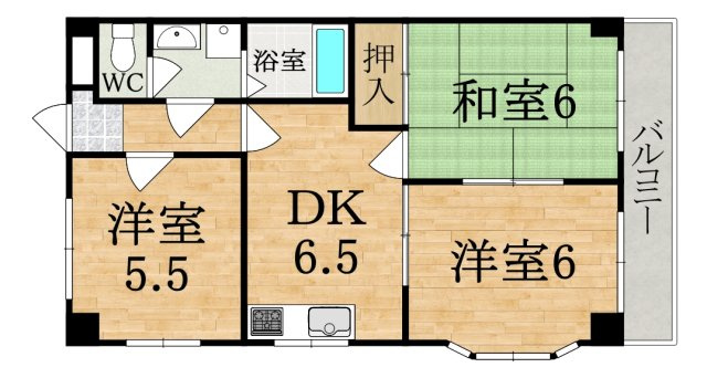グレースコーポ東生駒の間取り