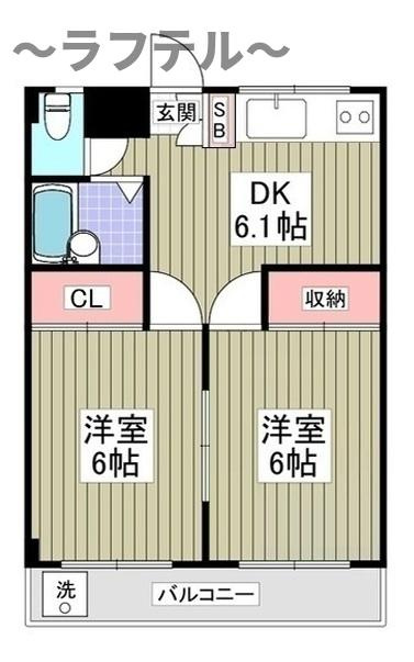 コーポベルの間取り|反転タイプ

