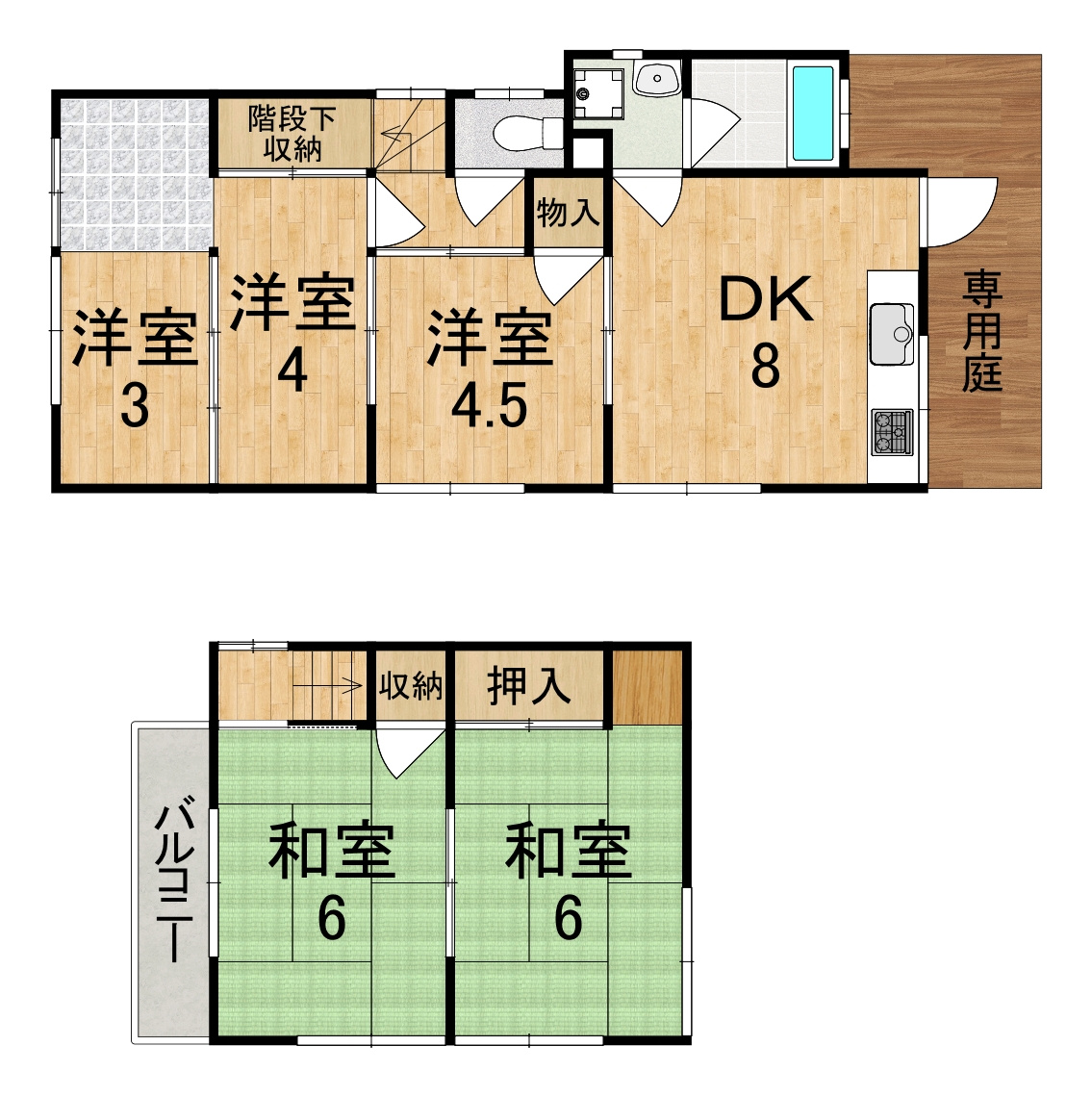 柏木町戸建の間取り