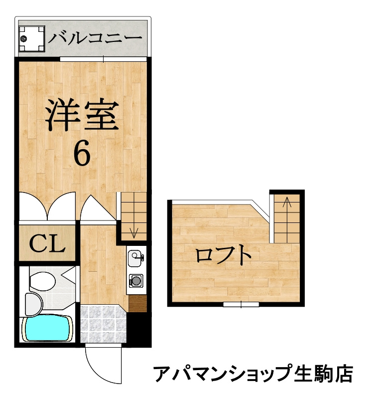シティパレス生駒谷田町Ｐー２の間取り
