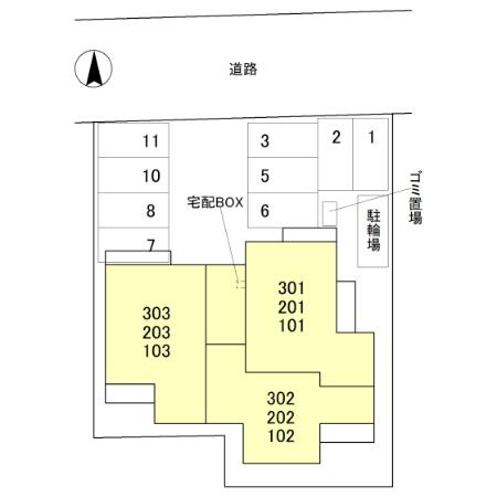 ラポール西木辻の駐車場