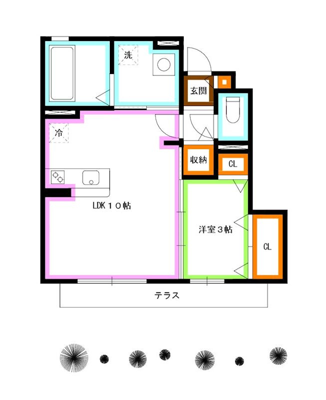 杉並区宮前３丁目のアパートの間取り