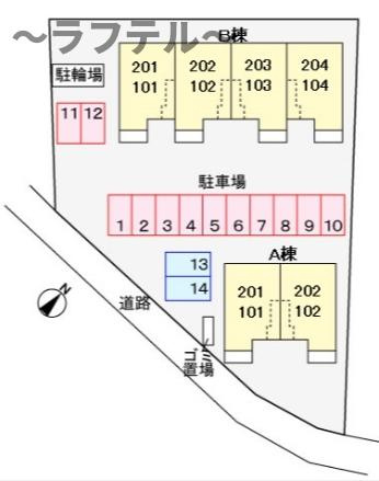 コンフォーティアBの区画図
