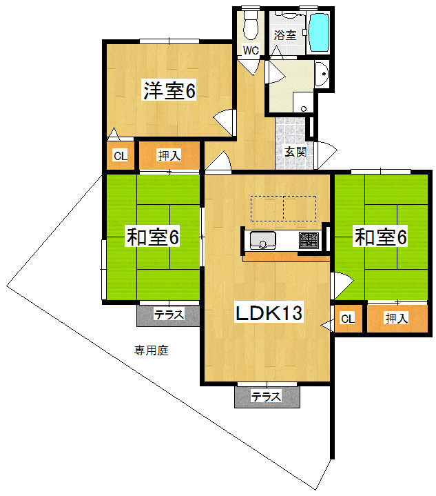 ハイドパーク八木の間取り