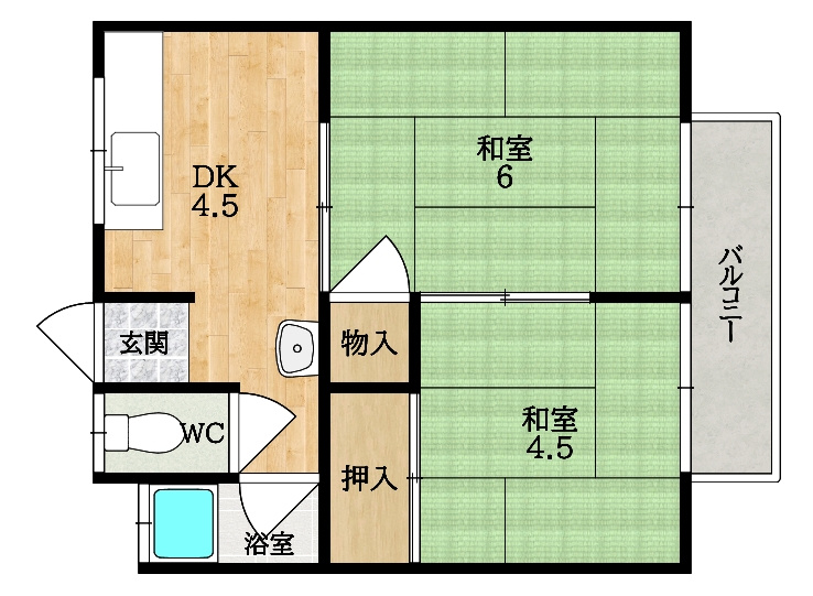 結崎ハイツの間取り