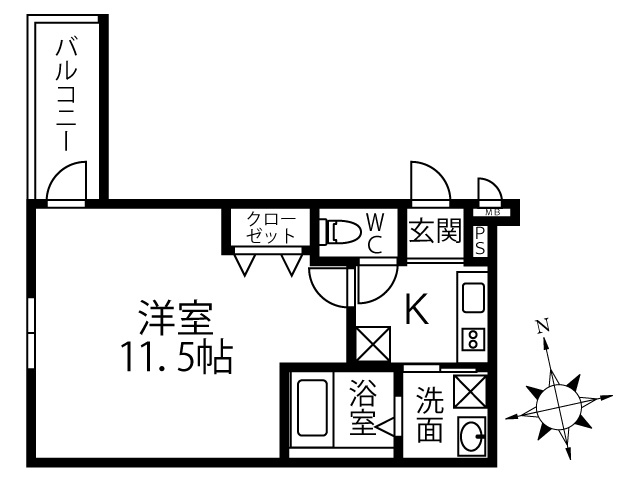 フジパレス 阪南町Ⅱ番館の間取り