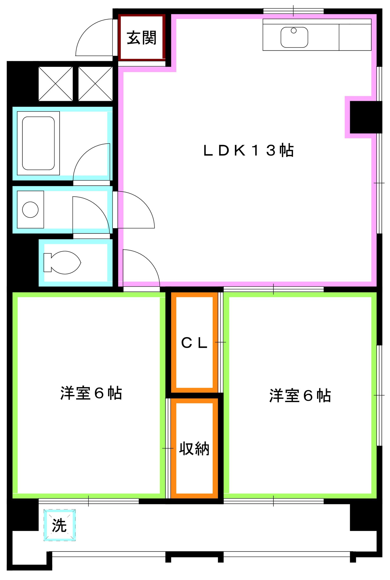 調布市深大寺東町５丁目の賃貸マンションの間取り