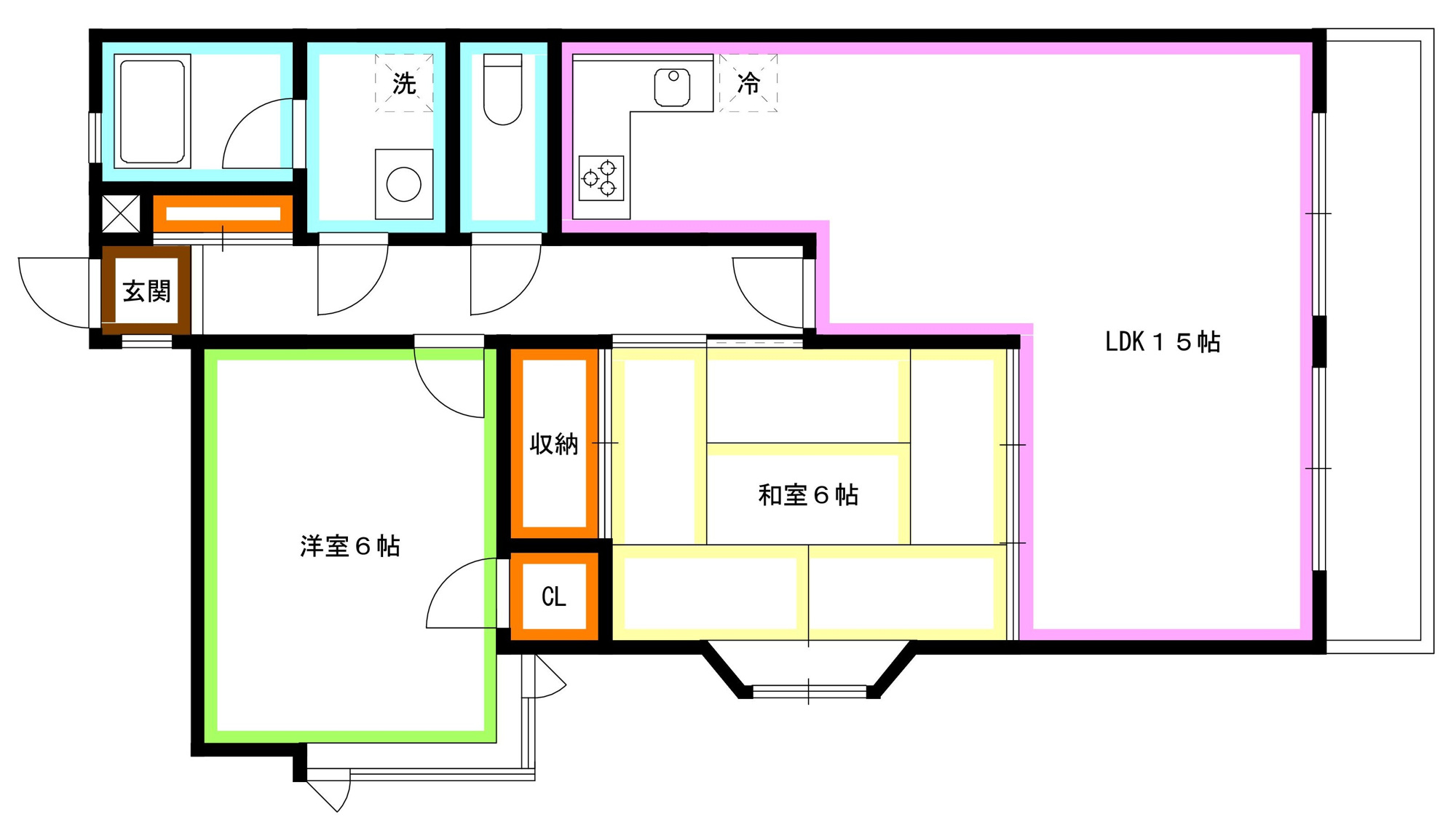 杉並区宮前５丁目のアパートの間取り