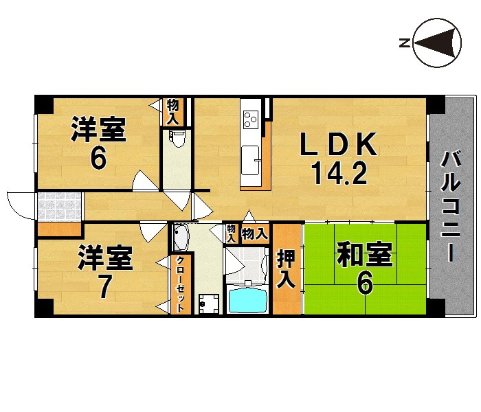 ライオンズヒルズ生駒の間取り