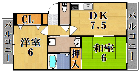 バーベナ光台Ｄ棟の間取り
