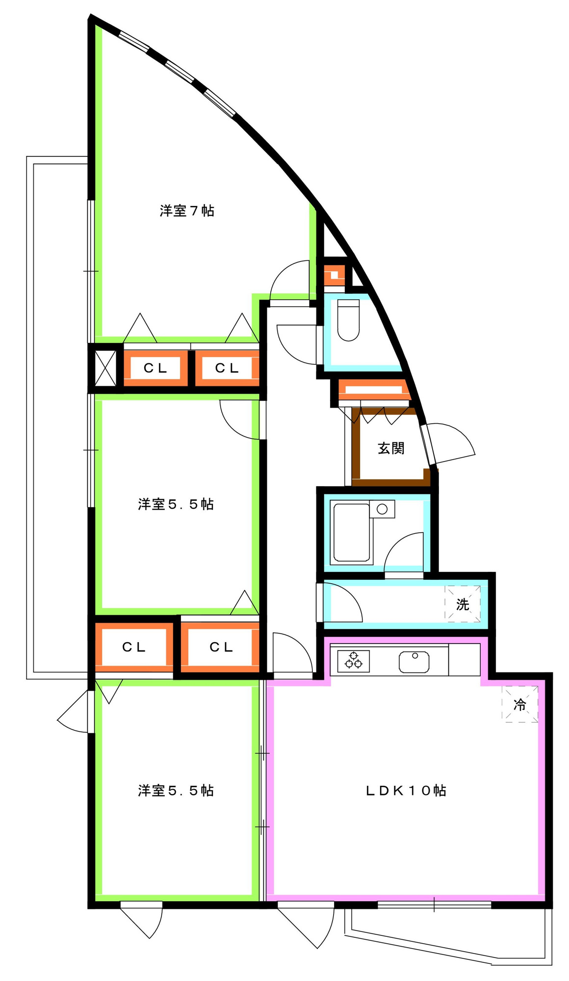 三鷹市新川６丁目の賃貸マンションの間取り