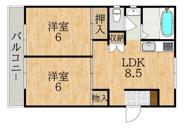 あやめ池ハイツＡ棟の間取り