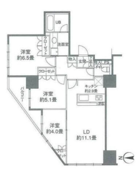 カスタリアタワー品川シーサイドの間取り