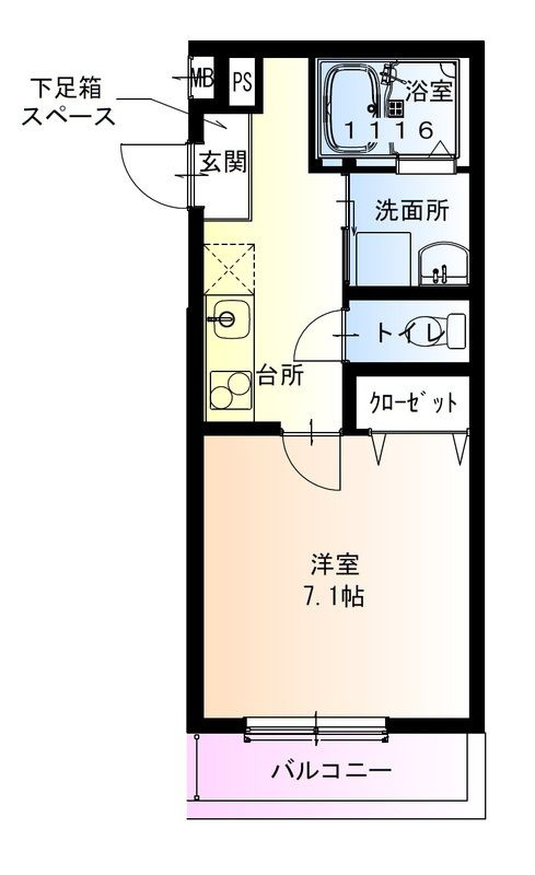 フジパレス長吉長原西Ⅲ番館の間取り