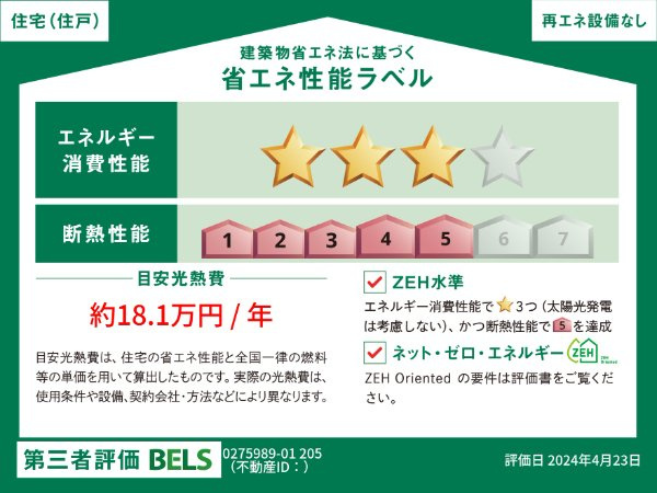 磯城郡田原本町大字秦庄のアパートの省エネ性能ラベル