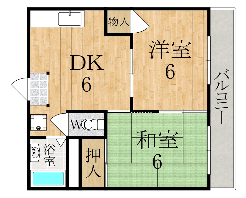 乙木ハイツＡ棟の間取り