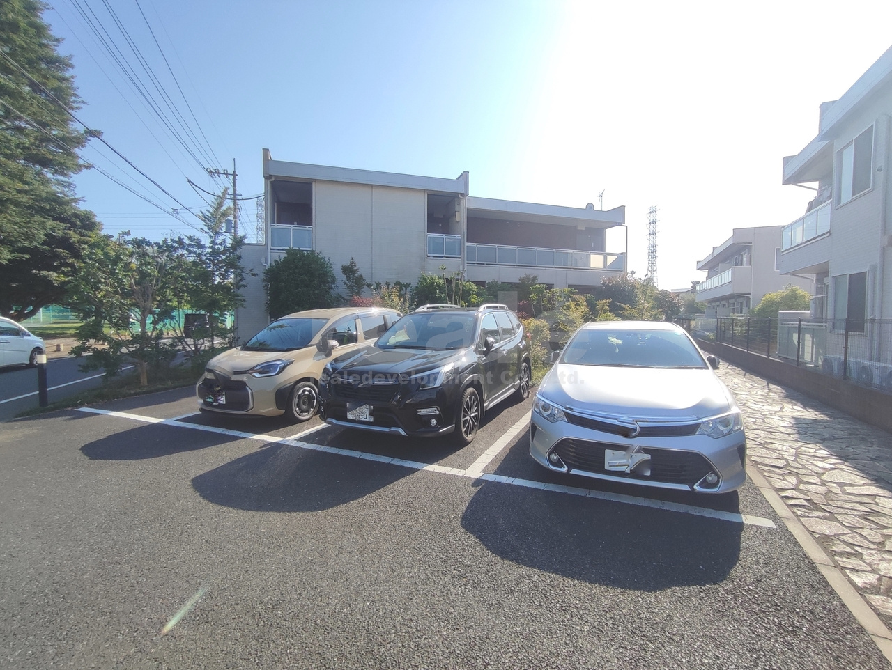 調布市深大寺北町２丁目のアパートの駐車場