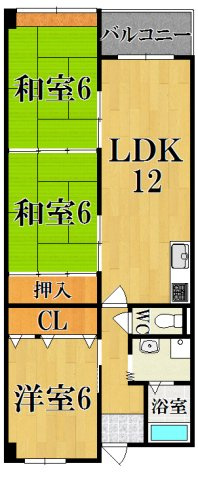 秋篠タウンハイツの間取り
