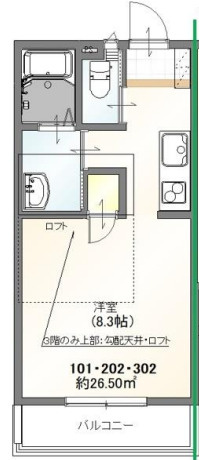 ラビエール戸田新曽Bの間取り