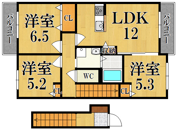 シャーメゾンＳＴ逢坂の間取り