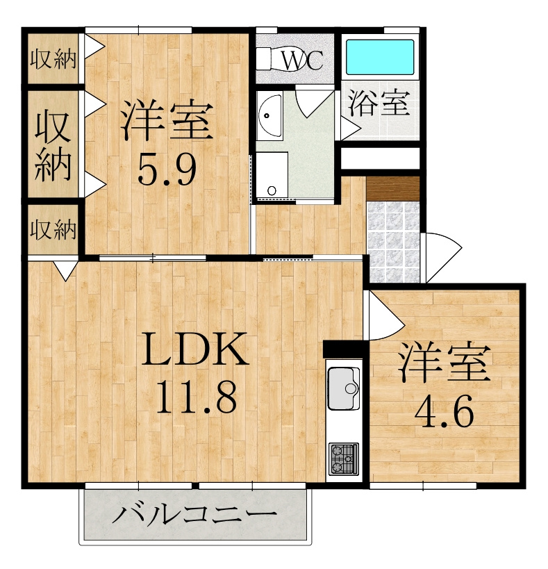 エトワール朝倉Aの間取り