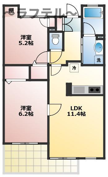 タートルクレインふじみ野Ⅱの間取り