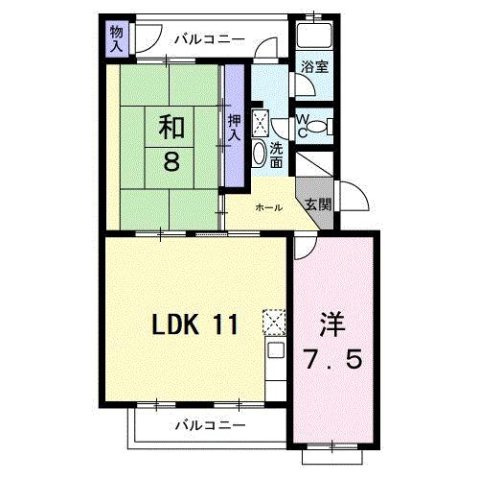 三室山コープタウン２号棟の間取り