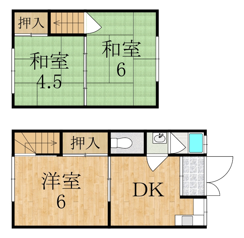 福岡貸家の間取り