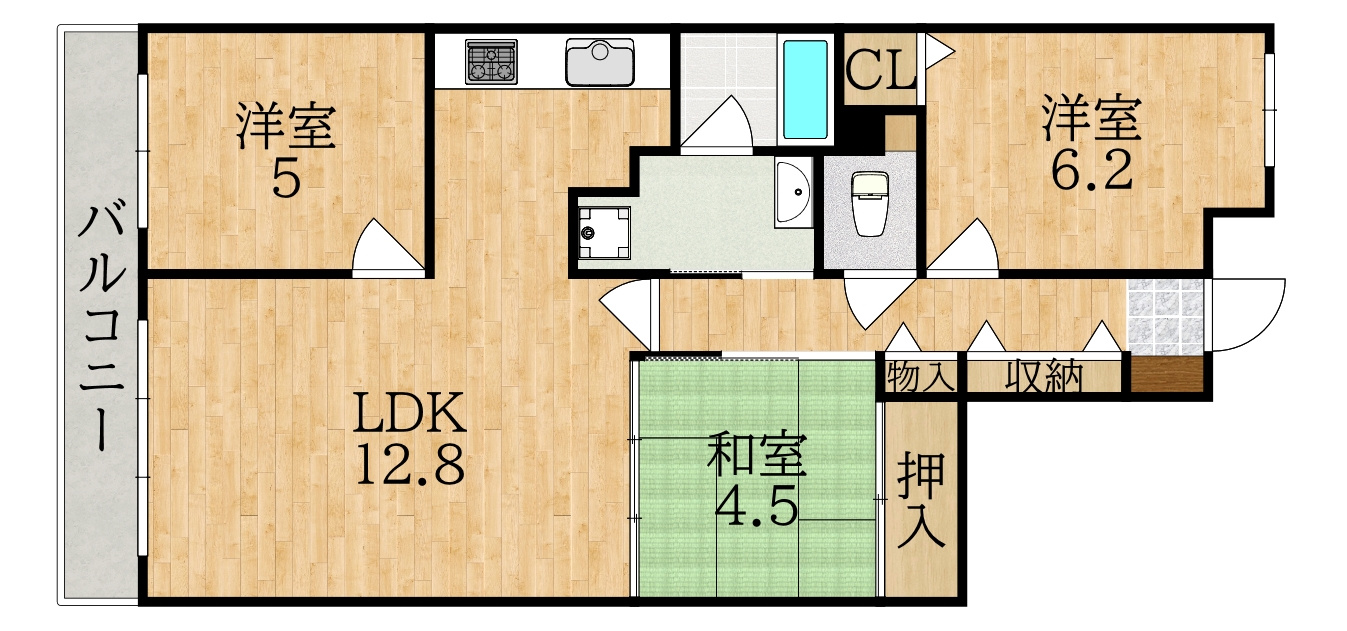 ライオンズマンション奈良帝塚山の間取り