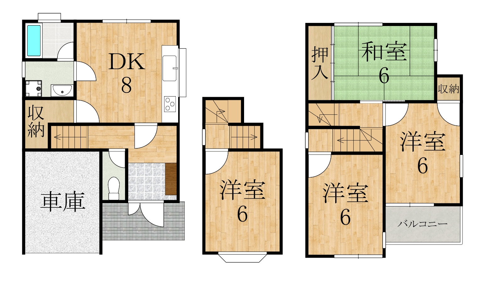 橿原市中町戸建の間取り