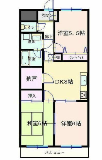 グリーンガーランド所沢2号館の間取り