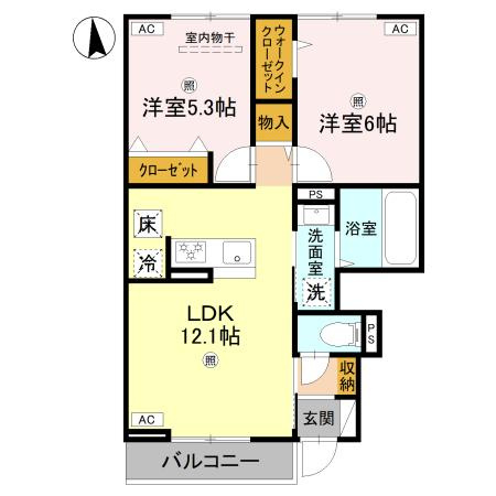 グランヴェール西ノ京の間取り