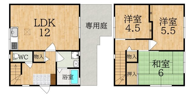 コンフォート朱雀Ⅴの間取り|３LDKは部屋数が多いので、ファミリーさんにおすすめです♪