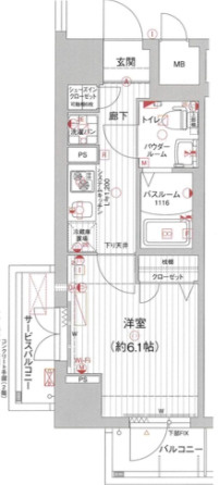 エグゼ天王寺Ⅱの間取り
