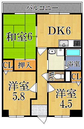 サンシャイン一番館の間取り