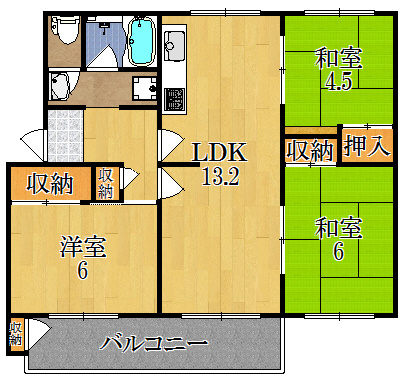 西大寺住宅７号棟の間取り