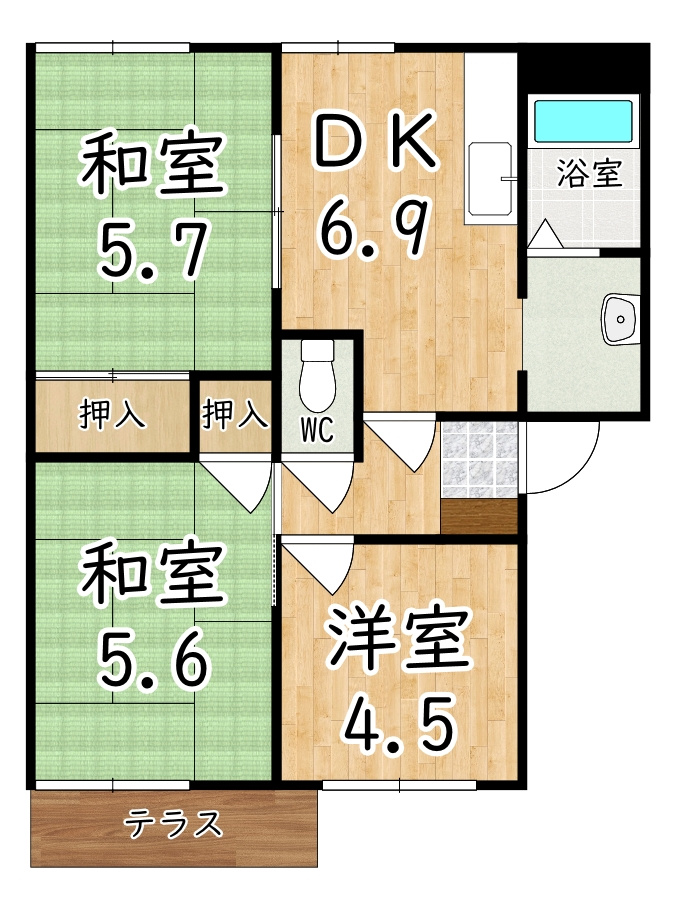 コスモハイツ弐番館の間取り